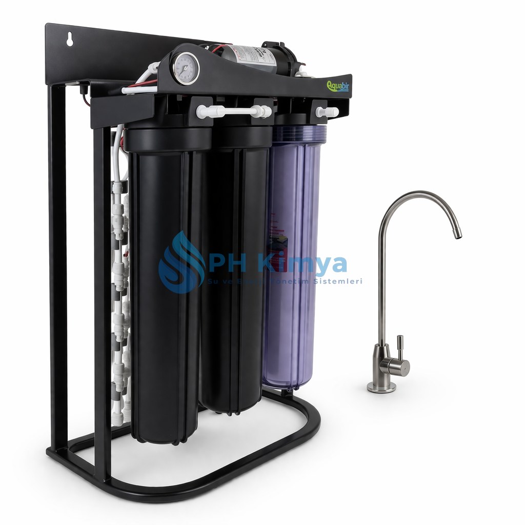 STRONG RO ticari su arıtma cihazı Kayseri — yüksek akışlı pompalı RO sistemi